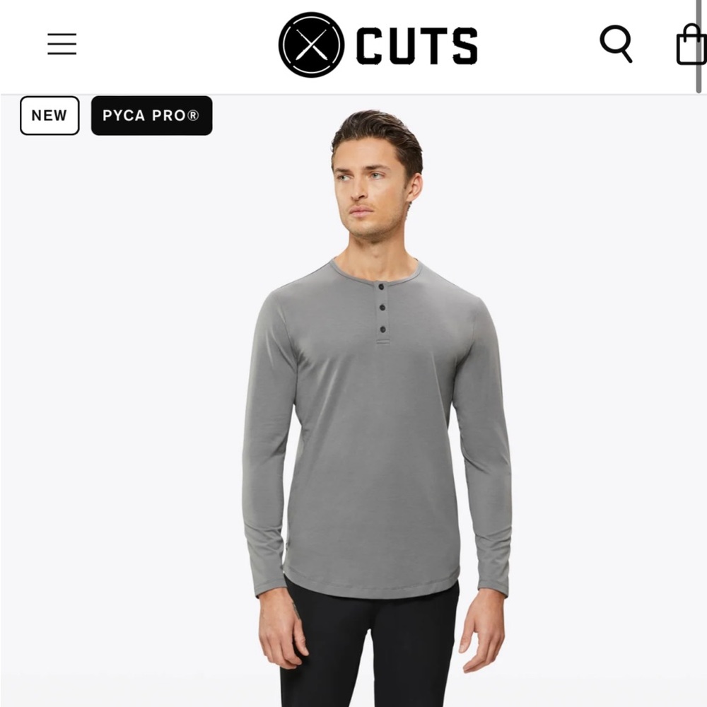 Cuts Mens Split Hem Henley